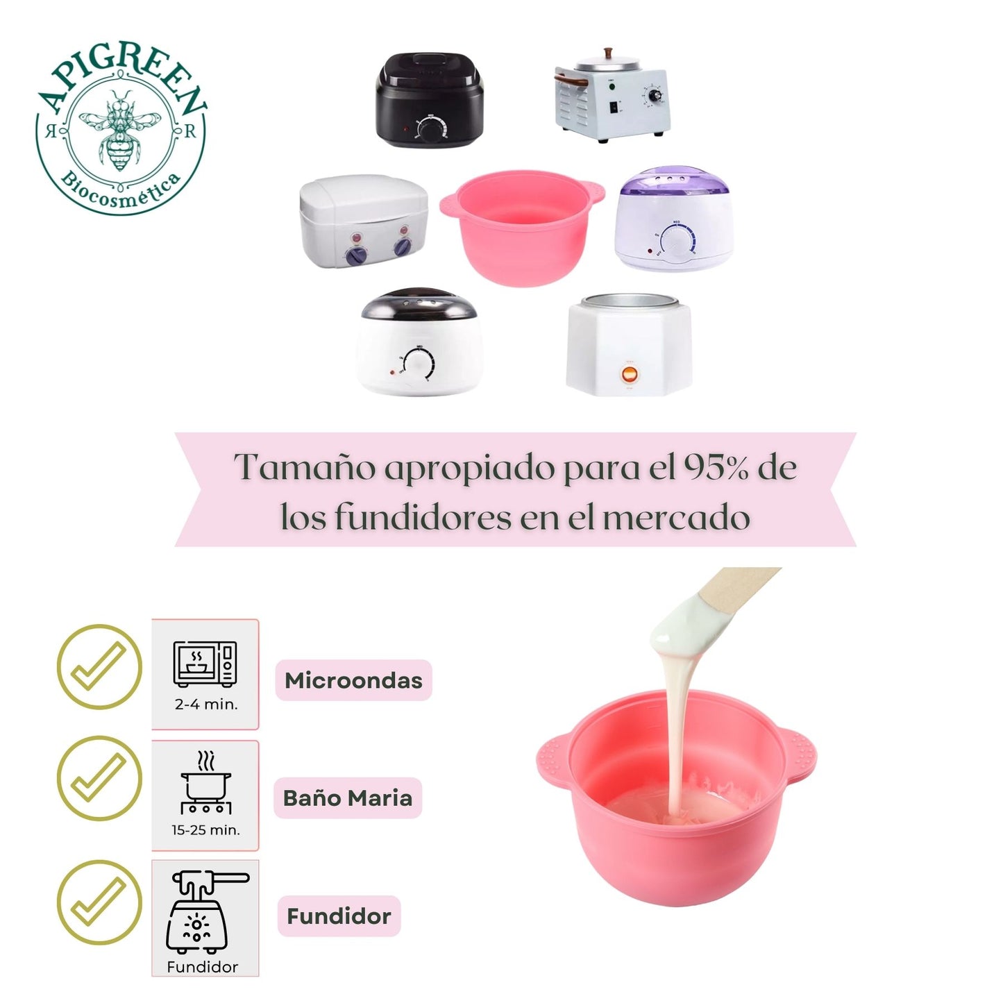 Cera española con bowl antiadherente Apigreen