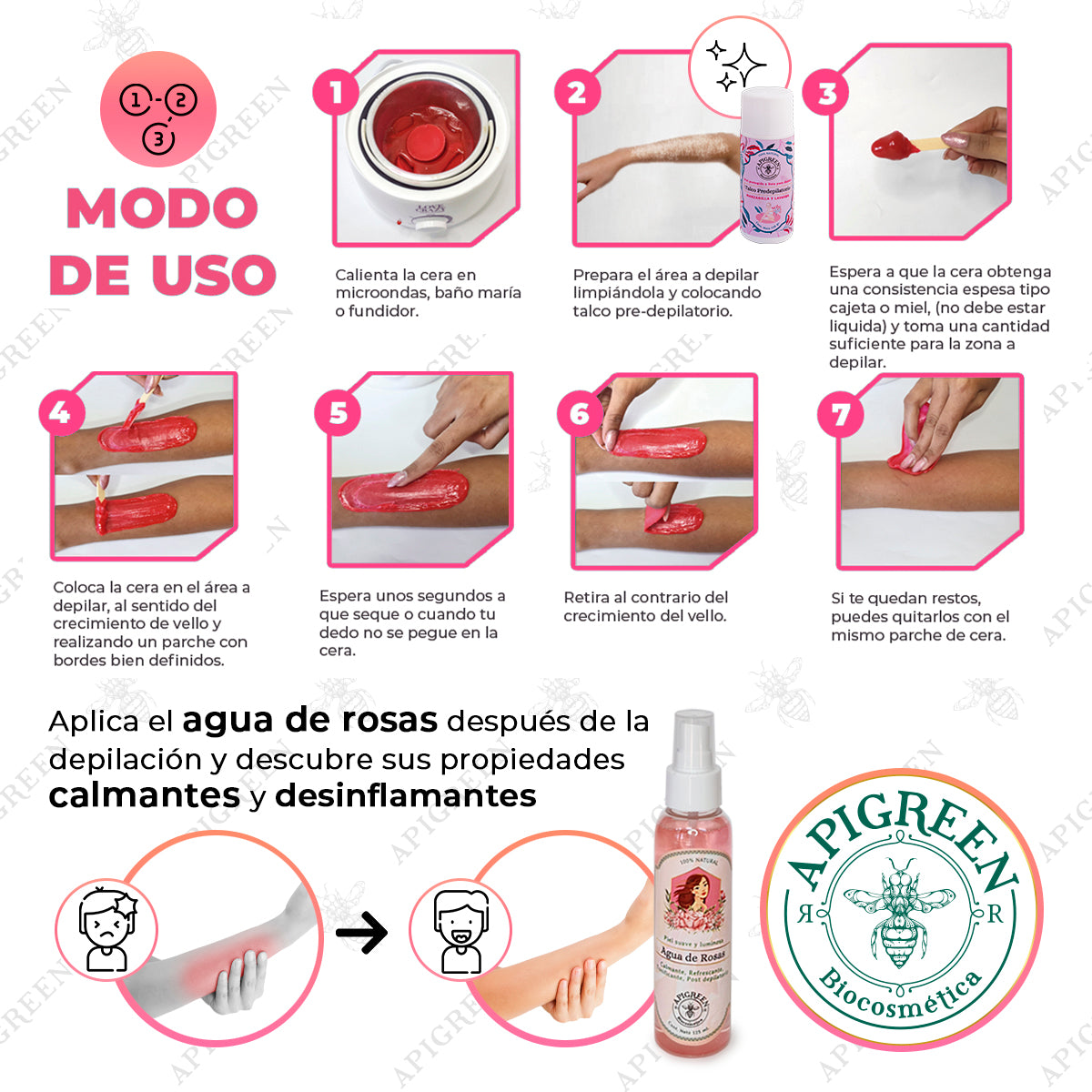 Kit de Depilación con Agua de Rosas y Talco
