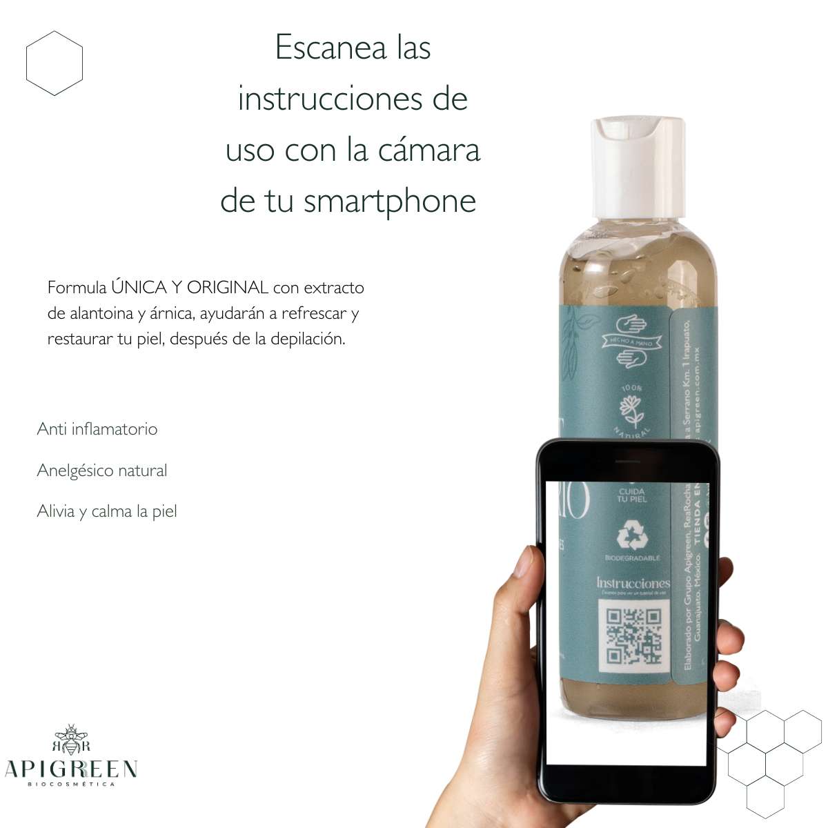 Gel Post Depilatorio con Extracto de Árnica y Aceite Esencial de Lavanda.