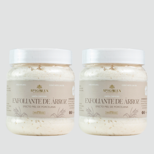 Jabón exfoliante y aclarante de Arroz Dúo